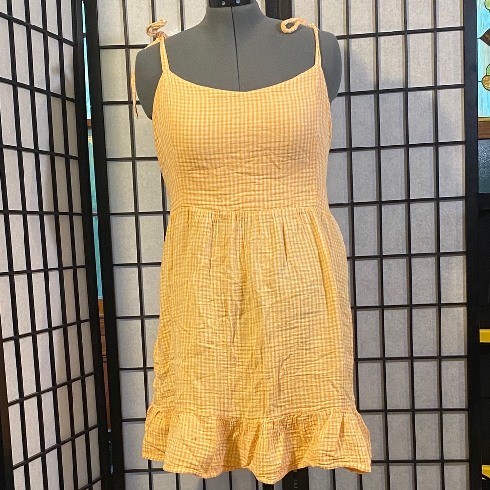 Old Navy Yellow Checkered Mini Dress